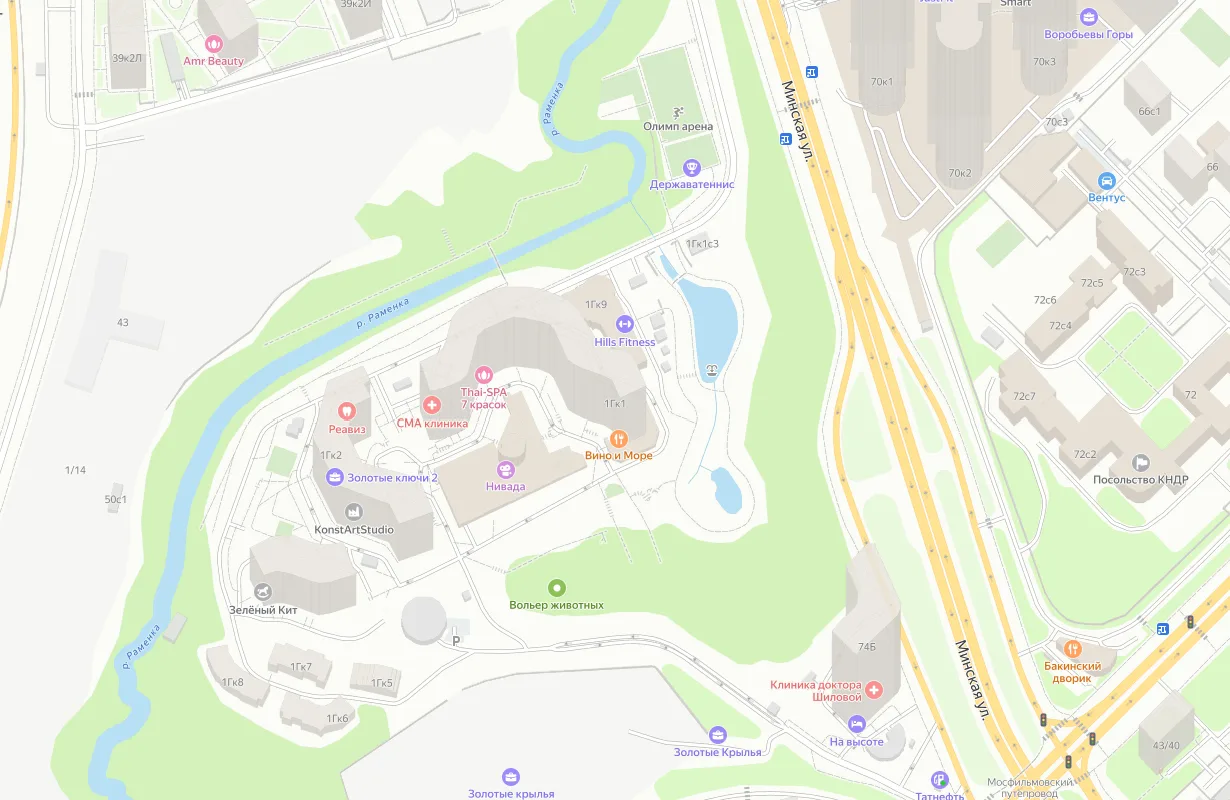 Карта: Москва, ул. Минская, 1Г, корп. 1